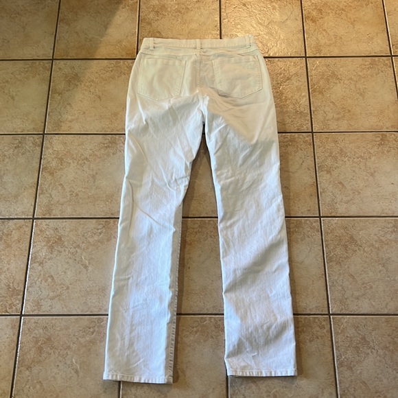 Soft Surroundings Jeans Sz 12 TALL Straight Leg High Rise Jeans WHITE - Picture 2 of 11